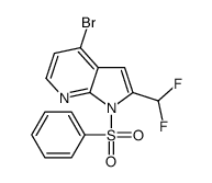 4-Bromo-2-(difluoromethyl)-1-(phenylsulfonyl)-1H-pyrrolo[2,3-b]py ridine结构式