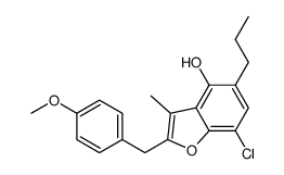 4-Benzofuranol, 7-chloro-2-((4-methoxyphenyl)methyl)-3-methyl-5-propyl- Structure