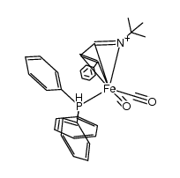 dicarbonyl(η4-(1-t-Bu,4-Ph-1-aza-1,3-butadiene))(PPh3)iron结构式