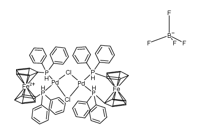 bis(μ-chloro)bis(1,1'-bis(diphenylphosphino)ferrocene)dipalladium(II) tetrafluoroborate Structure