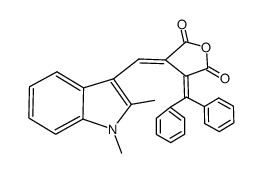 E-(1,2-Dimethyl-3-indolylmethylene)diphenylmethylenesuccinic Anhydride Structure