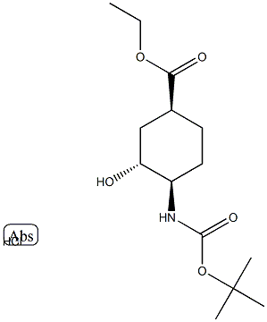 (1S,3R,4R)-4-(Boc-amino)-3-hydroxy-cyclohexane-carboxylic acid ethyl ester hydrochloride structure