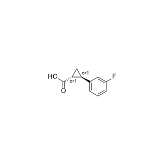 rel-(1R,2R)-2-(3-Fluorophenyl)cyclopropane-1-carboxylic acid Structure