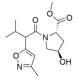 (2S,4R)-Methyl 4-hydroxy-1-(3-methyl-2-(3-methylisoxazol-5-yl)butanoyl)pyrrolidine-2-carboxylate structure