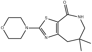 7,7-dimethyl-2-morpholin-4-yl-6,8-dihydro-5H-[1,3]thiazolo[5,4-c]azepin-4-one结构式