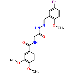 N-{2-[(2E)-2-(5-Bromo-2-methoxybenzylidene)hydrazino]-2-oxoethyl}-3,4-dimethoxybenzamide Structure