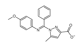 1-(N-(4-methoxyphenyl)benzimidoyl)-5-methyl-3-pyrazolecarboxylate结构式