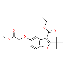 ethyl 2-(tert-butyl)-5-(2-methoxy-2-oxoethoxy)benzofuran-3-carboxylate structure