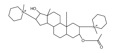 (3α,5α,8ξ,9ξ,14ξ,17β)-3-Acetoxy-17-hydroxy-2,16-bis(1-methyl-1-π peridiniumyl)androstane Structure