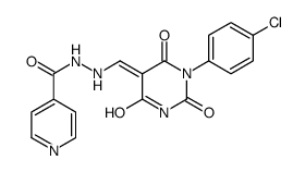 N'-[[1-(4-chlorophenyl)-2,4,6-trioxo-1,3-diazinan-5-ylidene]methyl]pyridine-4-carbohydrazide Structure