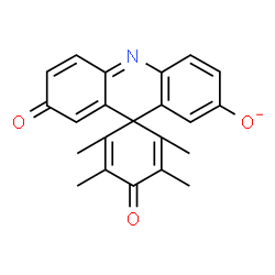 7-hydroxy-2',3',5',6'-tetramethylspiro[acridine-9(2H),1'-[2,5]cyclohexadiene]-2,4'-dione structure