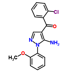 (5-AMINO-1-(2-METHOXYPHENYL)-1H-PYRAZOL-4-YL)(2-CHLOROPHENYL)METHANONE结构式