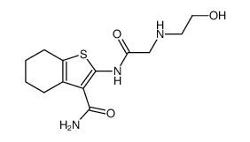 2-{[N-(2-hydroxy-ethyl)-glycyl]-amino}-4,5,6,7-tetrahydro-benzo[b]thiophene-3-carboxylic acid amide Structure