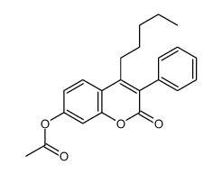 (2-oxo-4-pentyl-3-phenylchromen-7-yl) acetate结构式