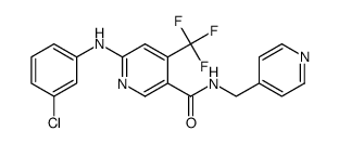 2-(3-chlorophenylamino)-4-trifluoromethylpyridine-5-carboxylic acid (pyridin-4-ylmethyl) amide结构式