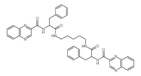 N-[2-phenyl-1-[5-[[3-phenyl-2-(quinoxaline-2-carbonylamino)propanoyl]amino]pentylcarbamoyl]ethyl]quinoxaline-2-carboxamide structure