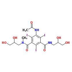 5-乙酰氨基-N,N'-二(2,3-二羟基丙基)-2,4,6-三碘-N-甲基间苯二甲酰胺结构式