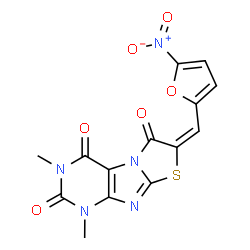 Thiazolo[2,3-f]purine-2,4,6(1H,3H,7H)-trione,1,3-dimethyl-7-[(5-nitro-2-furanyl)methylene]-结构式