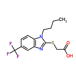 [[1-BUTYL-5-(TRIFLUOROMETHYL)-1H-BENZIMIDAZOL-2-YL]THIO]ACETIC ACID Structure