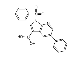 {1-[(4-Methylphenyl)sulfonyl]-5-phenyl-1H-pyrrolo[2,3-b]pyridin-3 -yl}boronic acid Structure