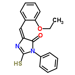 (5E)-5-(2-Ethoxybenzylidene)-3-phenyl-2-thioxo-4-imidazolidinone结构式