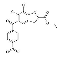 6,7-Dichloro-5-(4-nitro-benzoyl)-2,3-dihydro-benzofuran-2-carboxylic acid ethyl ester Structure