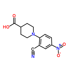 1-(2-Cyano-4-nitrophenyl)-4-piperidinecarboxylic acid图片