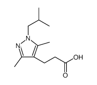 1H-Pyrazole-4-propanoic acid, 3,5-dimethyl-1-(2-methylpropyl)结构式