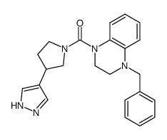 (4-Benzyl-3,4-dihydro-2H-quinoxalin-1-yl)[3-(1H-pyrazol-4-yl)pyrrolidin-1-yl]methanone Structure