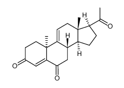 10α-Pregna-4,9(11)-dien-3,6,20-trion Structure