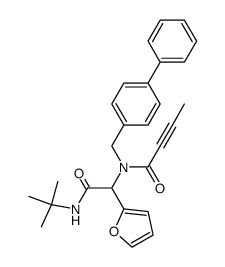 N-(biphenyl-4-ylmethyl)-N-[2-(tert-butylamino)-1-(2-furyl)-2-oxoethyl]but-2-ynamide结构式