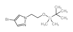 4-溴-1-(2-(叔丁基二甲基甲硅烷基氧基)乙基)吡唑结构式