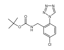 tert-butyl 5-chloro-2-(1H-tetrazol-1-yl)benzylcarbamate结构式