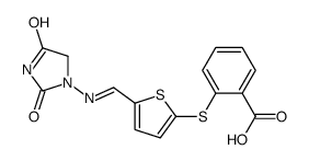 1-(5-(carboxyphenylthio)-2-thenylideneamino)hydantoin Structure