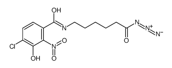 6-[(4-chloro-3-hydroxy-2-nitrobenzoyl)amino]hexanoyl azide结构式