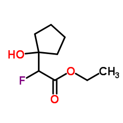 Cyclopentaneacetic acid,-alpha--fluoro-1-hydroxy-, ethyl ester (9CI)结构式