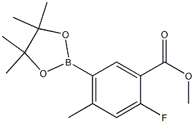 2-Fluoro-4-methyl-5-(4,4,5,5-tetramethyl-[1,3,2]dioxaborolan-2-yl)-benzoic acid methyl ester Structure