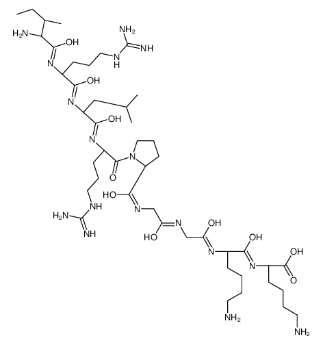 (2S)-6-amino-2-[[(2S)-6-amino-2-[[2-[[2-[[(2S)-1-[(2S)-2-[[(2S)-2-[[(2S)-2-[[(2S,3S)-2-amino-3-methylpentanoyl]amino]-5-(diaminomethylideneamino)pentanoyl]amino]-4-methylpentanoyl]amino]-5-(diaminomethylideneamino)pentanoyl]pyrrolidine-2-carbonyl]amino]ac Structure