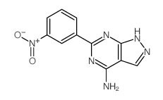 3-(3-nitrophenyl)-2,4,8,9-tetrazabicyclo[4.3.0]nona-1,3,5,7-tetraen-5-amine Structure