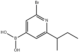 2-Bromo-6-(sec-butyl)pyridine-4-boronic acid结构式