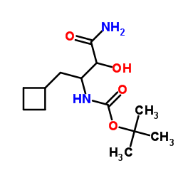 TERT-BUTYL (4-AMINO-1-CYCLOBUTYL-3-HYDROXY-4-OXOBUTAN-2-YL)CARBAMATE Structure