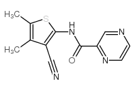 Pyrazinecarboxamide, N-(3-cyano-4,5-dimethyl-2-thienyl)- (9CI) structure