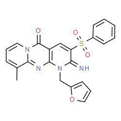 1-(2-furylmethyl)-2-imino-10-methyl-3-(phenylsulfonyl)-1,2-dihydro-5H-dipyrido[1,2-a:2,3-d]pyrimidin-5-one Structure
