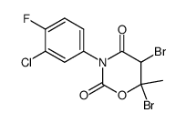 5,6-dibromo-3-(3-chloro-4-fluoro-phenyl)-6-methyl-[1,3]oxazinane-2,4-dione结构式