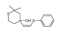 2,2-dimethyl-4-(2-phenylsulfanylethenyl)thian-4-ol Structure