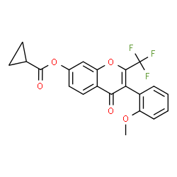 3-(2-Methoxyphenyl)-4-oxo-2-(trifluoromethyl)-4H-chromen-7-yl cyclopropanecarboxylate结构式