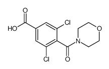 3,5-dichloro-4-(morpholine-4-carbonyl)benzoic acid结构式