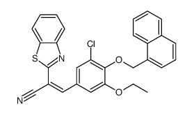 2-(1,3-benzothiazol-2-yl)-3-[3-chloro-5-ethoxy-4-(naphthalen-1-ylmethoxy)phenyl]prop-2-enenitrile结构式