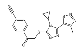 4-(2-{[4-CYCLOPROPYL-5-(4-METHYL-1,2,3-THIADIAZOL-5-YL)-4H-1,2,4-TRIAZOL-3-YL]SULFANYL}ACETYL)BENZONITRILE structure