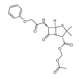 acetoxymethyl 6-(phenoxyacetamido)-penicillinate Structure